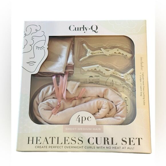 Curly Q Heatless Curl 4 Piece Set for Short Medium Hair New in Box - Picture 1 of 4